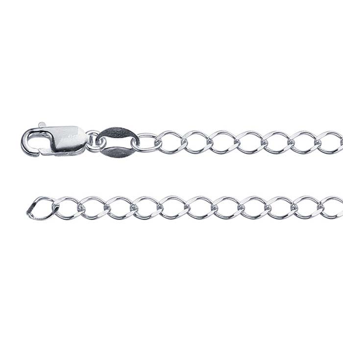 Sterling Silver Diamond-Cut Curb Chains