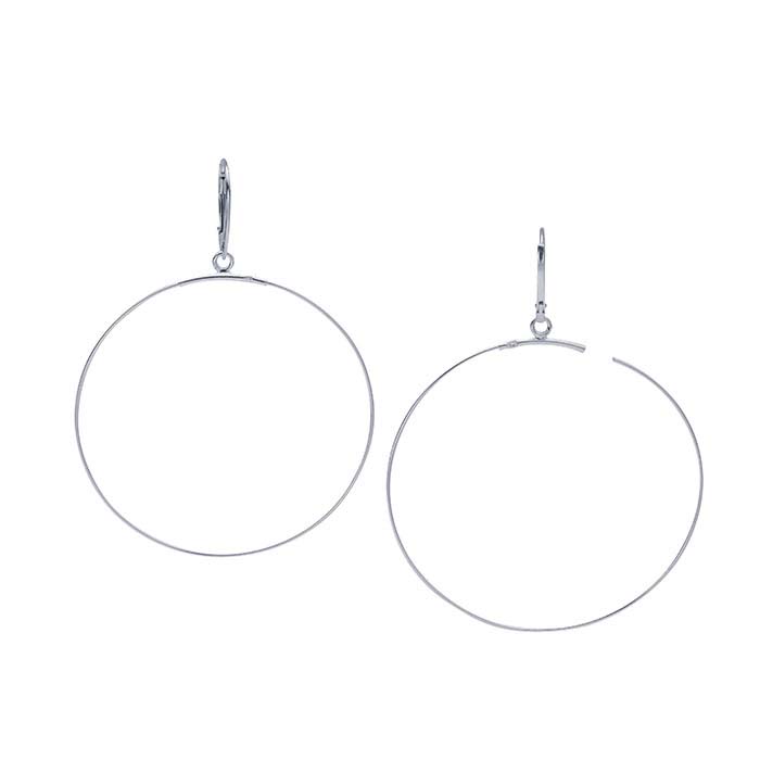 Sterling Silver Lever-Back Ear Wire with Beading Hoop