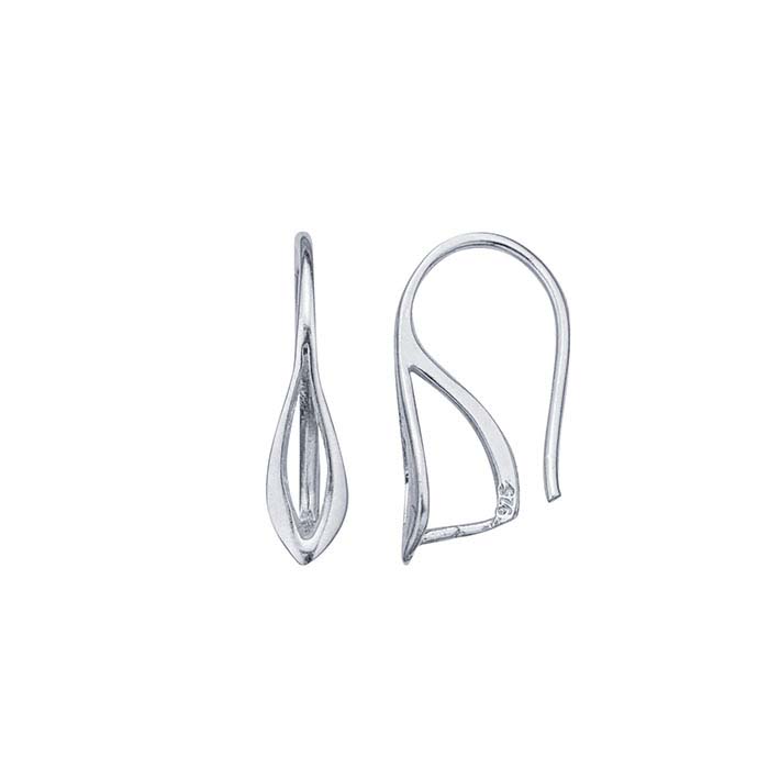 Sterling Silver Deco Ear Wire with Pinch Mounting