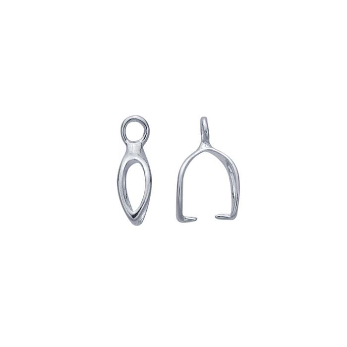 Sterling Silver Open Leaf Pinch Pendant Bail