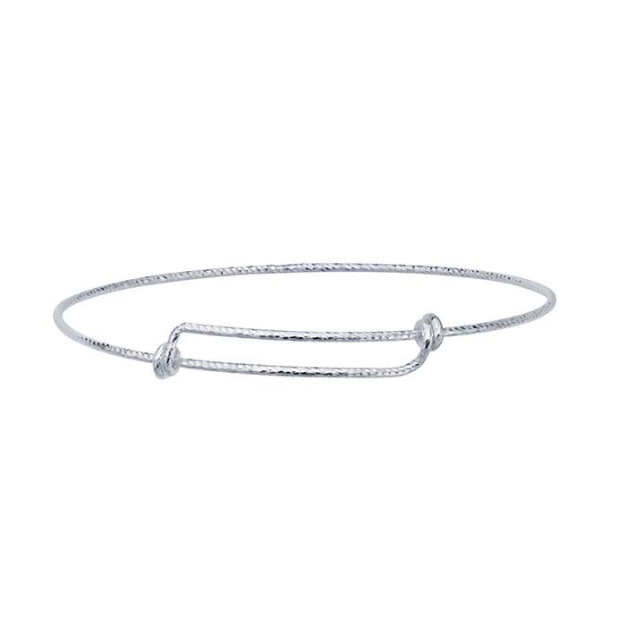 Sterling Silver Sparkle Expandable Bangle Bracelet