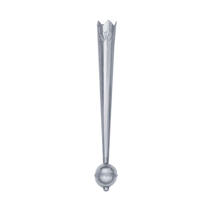 Sterling Silver Stamped Bolo Tip with 8mm Bead