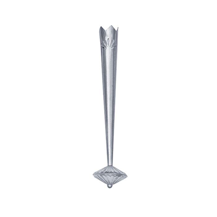 Sterling Silver Stamped Bolo Tip with 12mm Hogan Bead