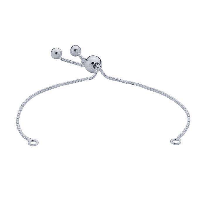 Labradorite adjustable sterling silver bracelet with tassel ends