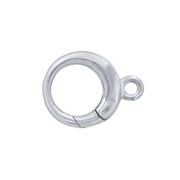 Sterling Silver Round Push Clasp