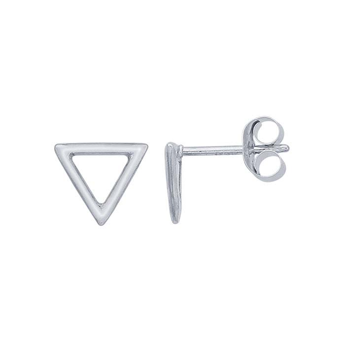 Sterling Silver Open Triangle Post Earrings