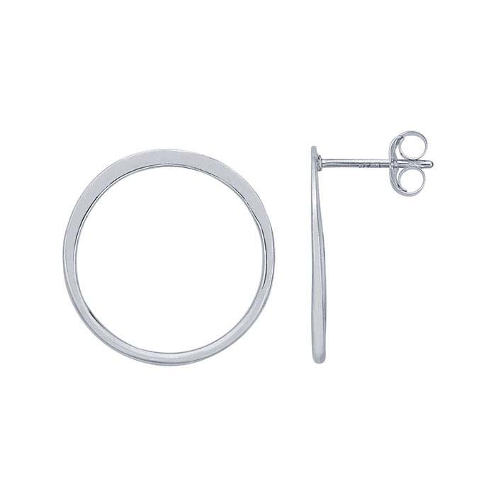 Sterling Silver Open Circle Post Earrings