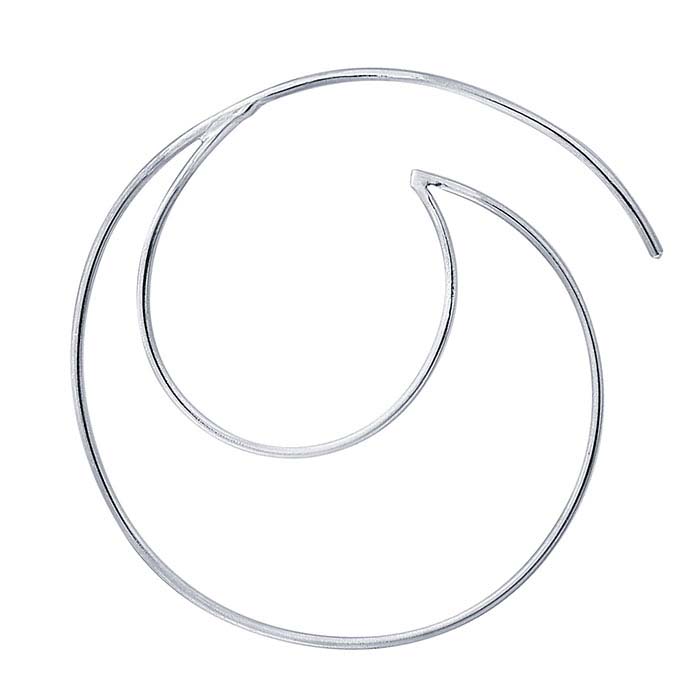 Sterling Silver Ear Wires with Open Crescent