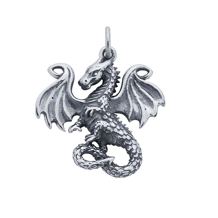 Sterling Silver Fairy Tale Dragon Charm