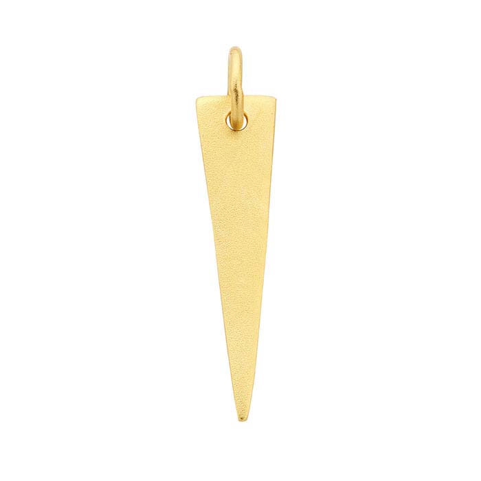 24K Heavy Yellow Gold-Plated Sterling Silver Flat Triangle Charm