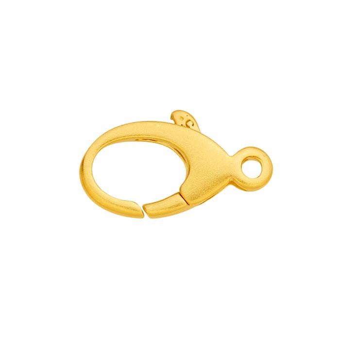 24K Heavy Yellow Gold-Plated Sterling Silver Oval Teardrop Clasp