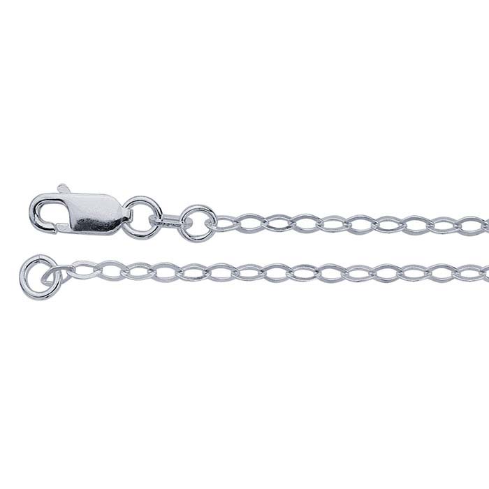 Sterling Silver 2.4mm Flat Oval Cable Chain