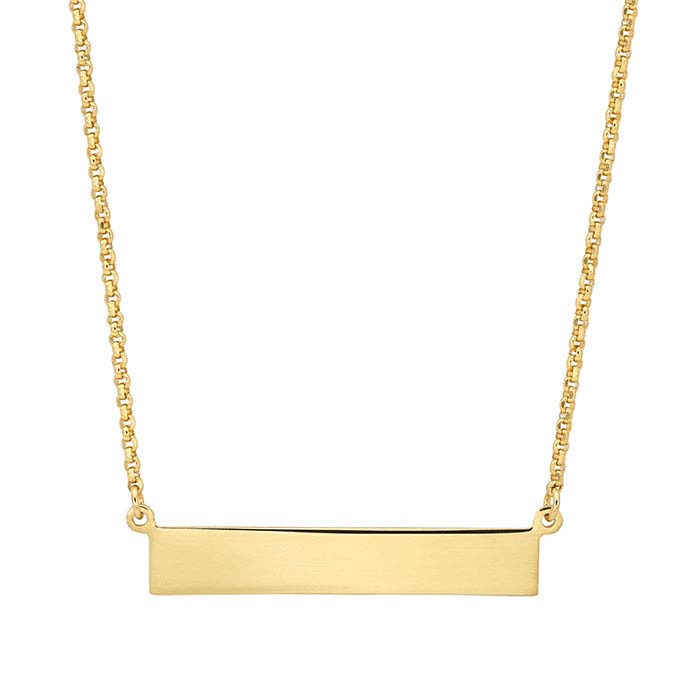 Sterling Silver Yellow Gold-Plated Rectangle Festoon Necklace