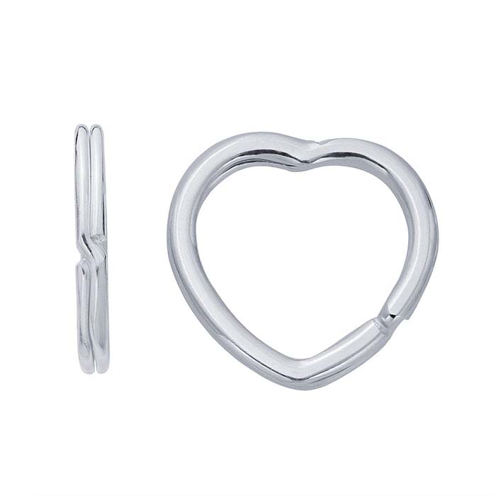 Sterling Silver Heart-Shaped Split Key Ring