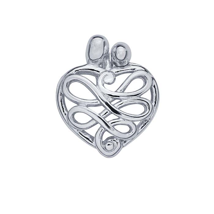 Sterling Silver Mother and Child Heart Pendant