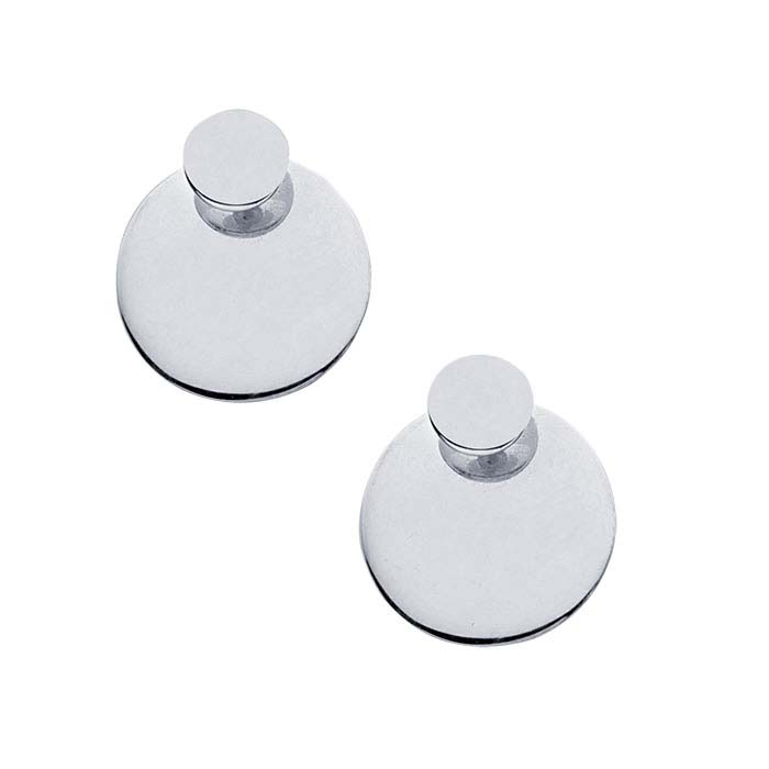 Sterling Silver Front-Back Disc Post Earrings