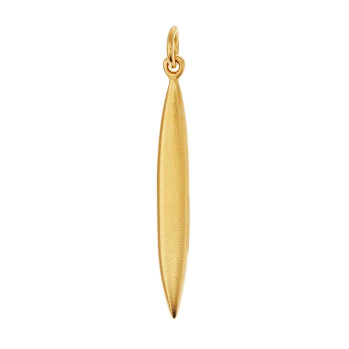 24K Heavy Yellow Gold-Plated Sterling Silver Dagger Pendant