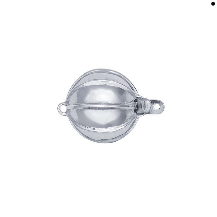 Sterling Silver Round Melon Bead Safety Clasps