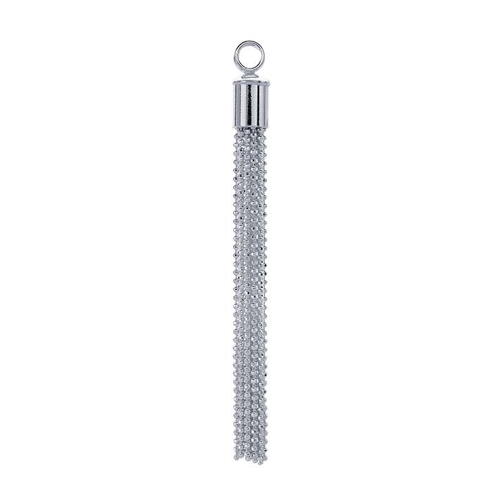 Sterling Silver Bead Chain Tassel Component
