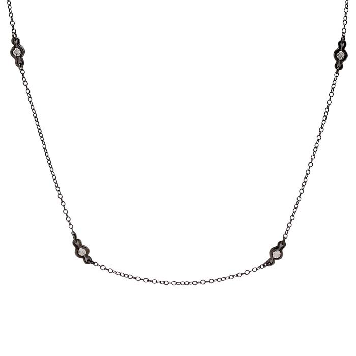 Sterling Silver Black Rhodium-Plated Tin-Cup Necklaces