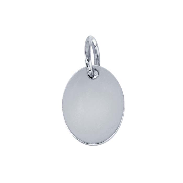 Sterling Silver 10 x 5.5mm Oval Tag with Open Ring, 24-Ga.