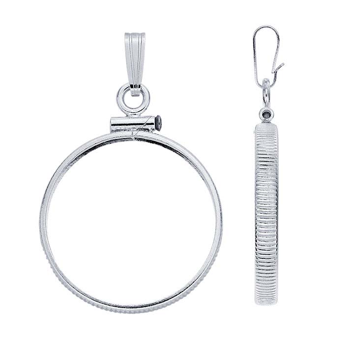 Sterling Silver Coin-Edged Nickel Coin Pendant Mounting