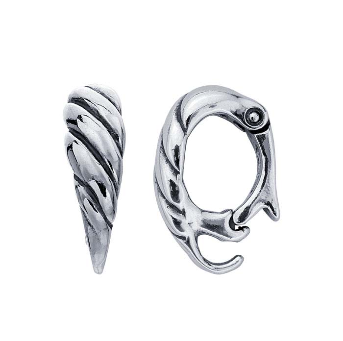 Sterling Silver Twist-Design Hinged Necklace Enhancer with Hook
