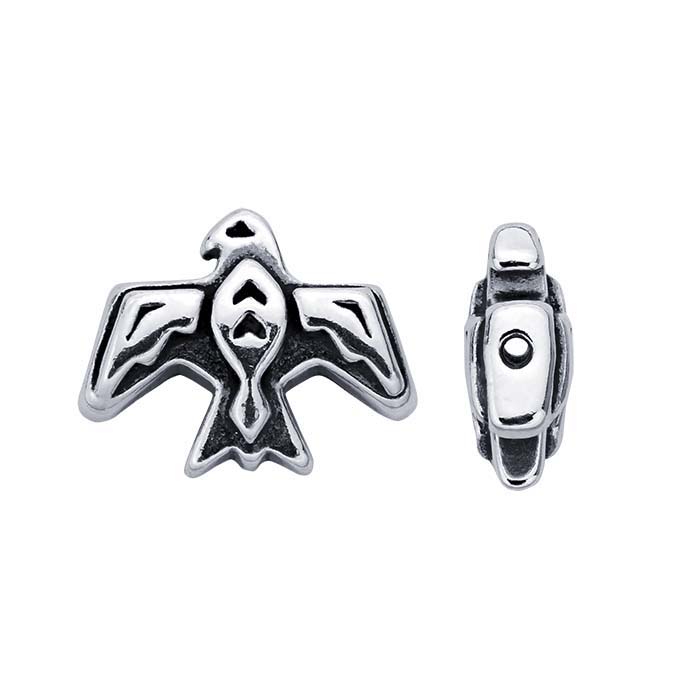 Sterling Silver 9.5 x 12mm Thunderbird Fetish Bead