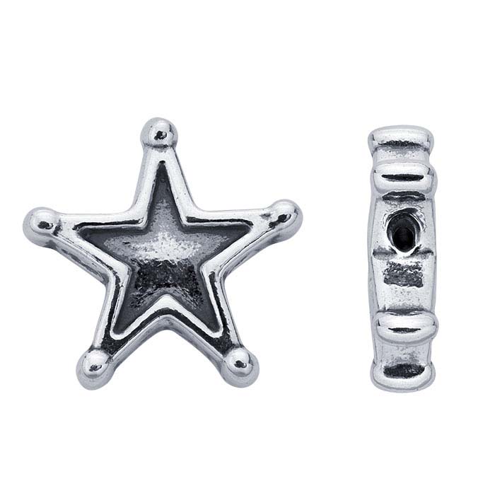 Sterling Silver 12.1 x 12.4mm Star Bead