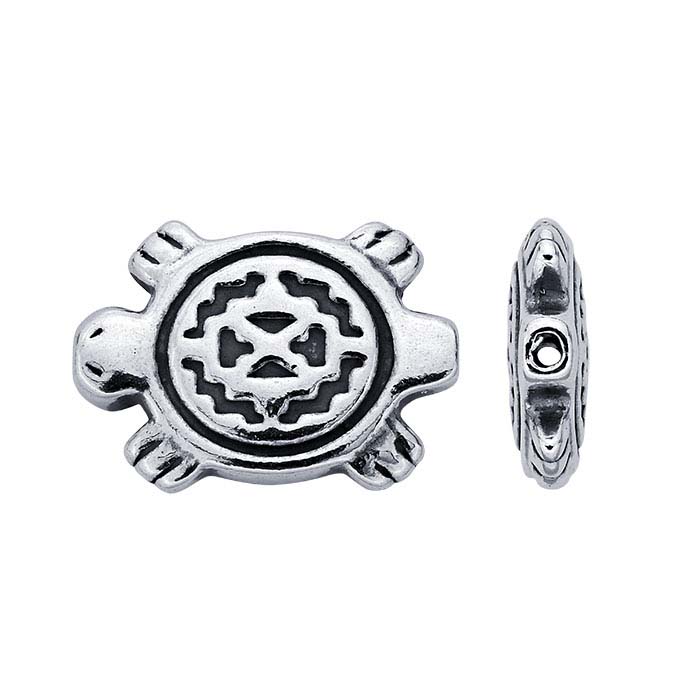 Sterling Silver 9 x 12.7mm Turtle Fetish Bead