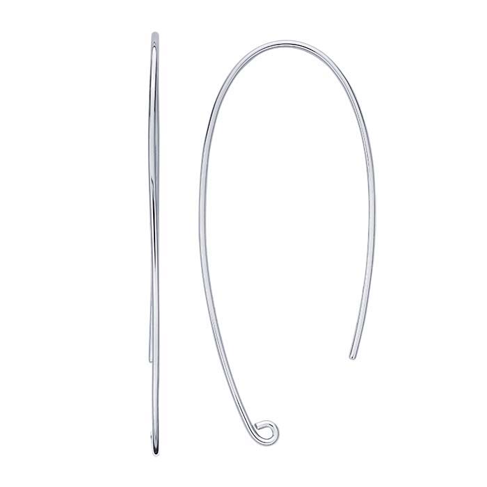 Sterling Silver Rhodium-Plated Ear Wire with Loop