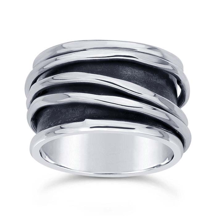 Sterling Silver Three-Wire Spinner Rings