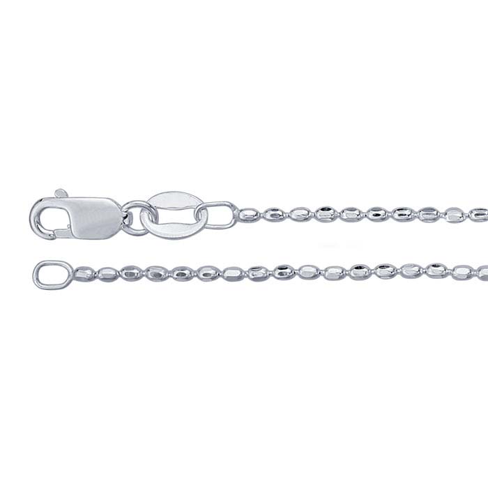 Sterling Silver 1.2mm Diamond-Cut Oval Bead Chains