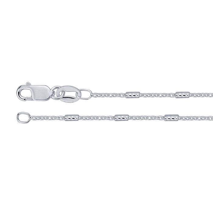 Sterling Silver Diamond-Cut Bar & Link Chains