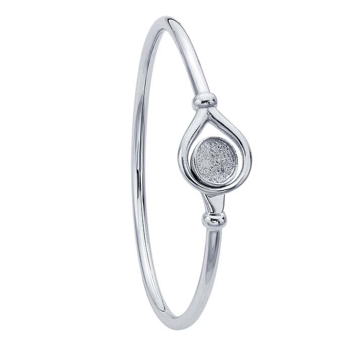 Sterling Silver Rhodium-Plated Flex Tube Bangle Bracelet Mounting