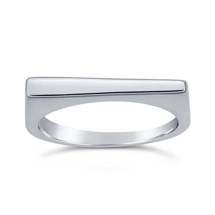 Sterling Silver Tapered Bar Stackable Rings