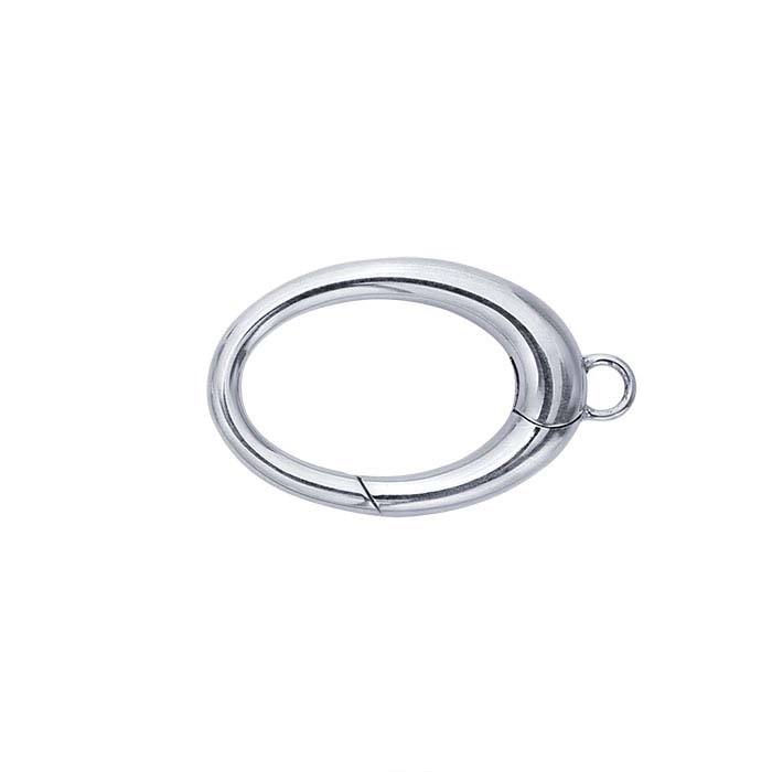 Sterling Silver Oval Push Clasps