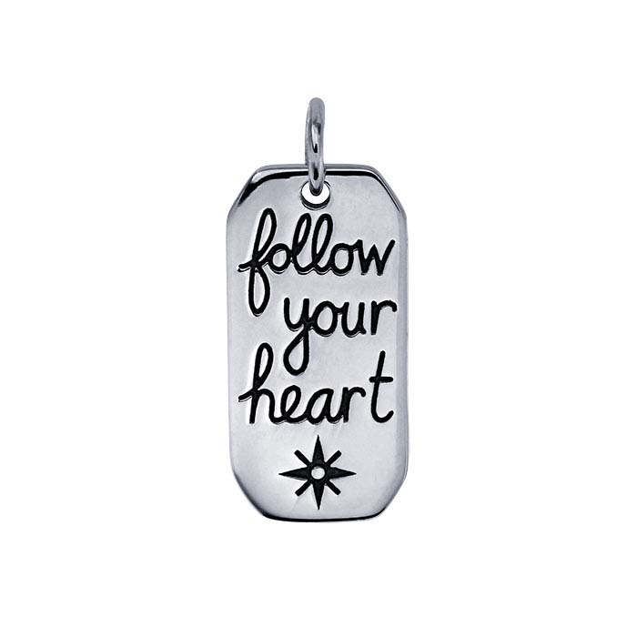 Sterling Silver "Follow Your Heart" Pendant