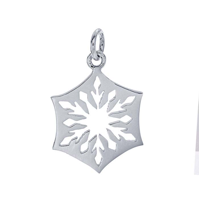 Sterling Silver Scalloped Cut-Out Snowflake Pendant