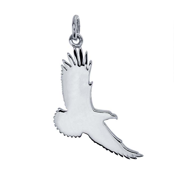 Sterling Silver Soaring-Eagle Pendant