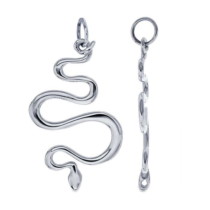 Sterling Silver Snake Pendant with Hole