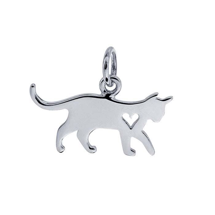 Circle Charm Necklace Charm Pet Charm 925 Silver Cat Charm 4 Sterling Silver Cat Charm w Zircon Bracelet Charm
