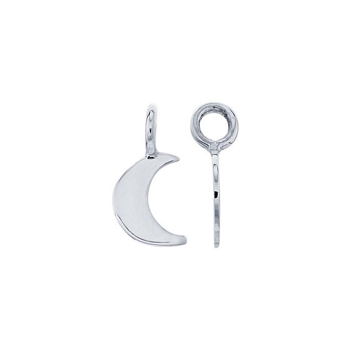 Sterling Silver Tiny Crescent Moon Component