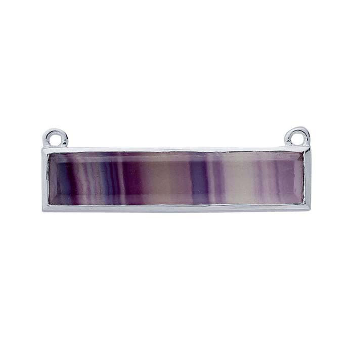 Sterling Silver Fluorite-Set Festoon Component