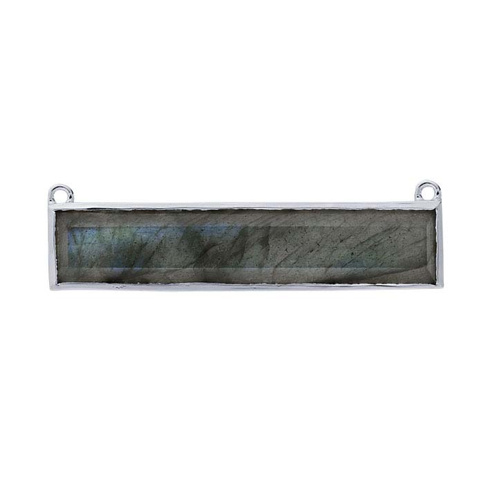 Sterling Silver Labradorite-Set Festoon Component