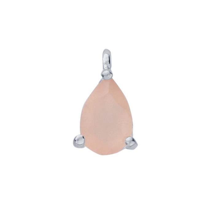 Sterling Silver Pear Pink Chalcedony-Set Component