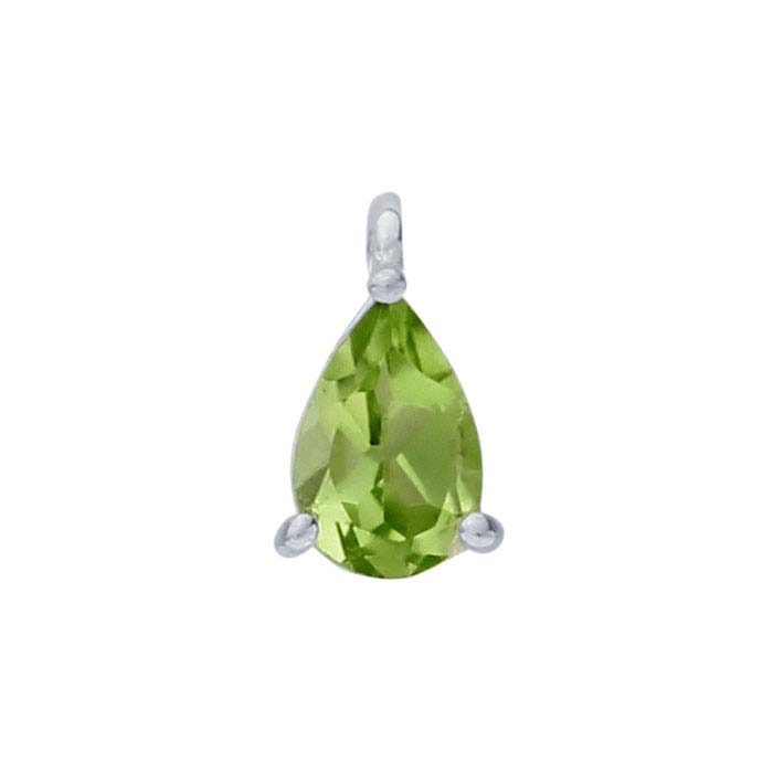 Sterling Silver Pear Peridot-Set Component