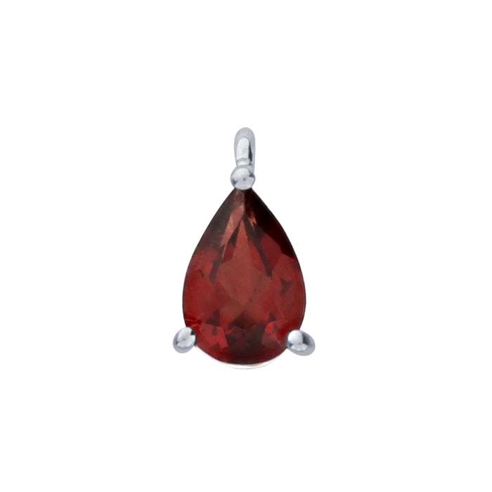 Sterling Silver Pear Garnet-Set Component