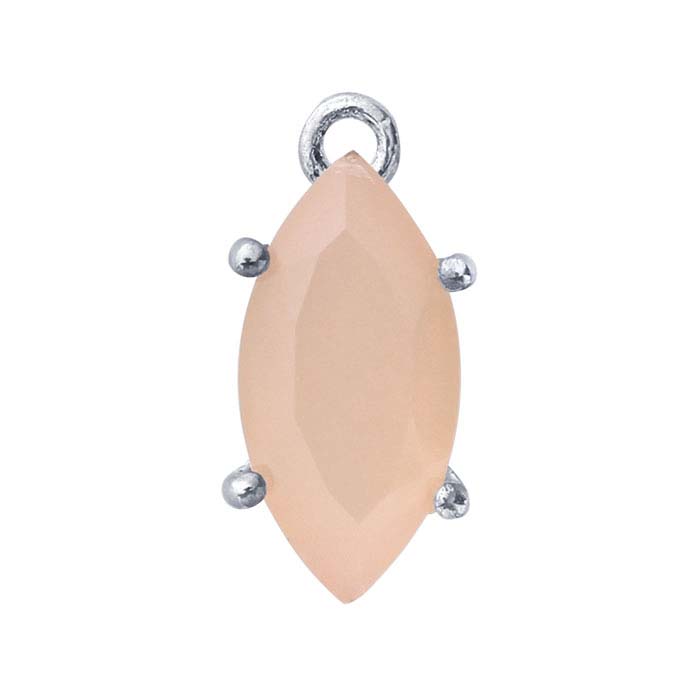 Sterling Silver Marquise Pink Chalcedony-Set Component