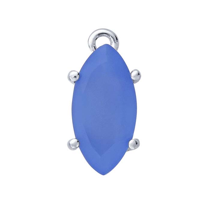 Sterling Silver Marquise Blue Chalcedony-Set Component